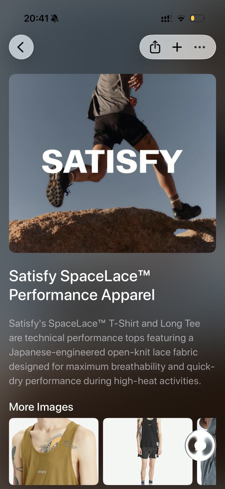A fashion screenshot saved as a Tote card
